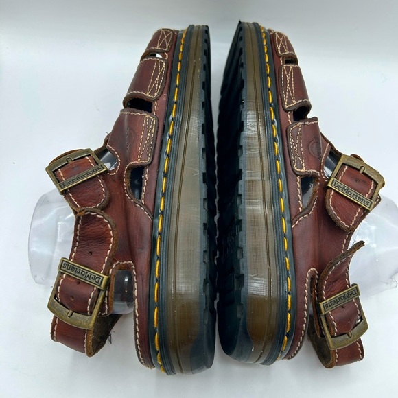 RARE MIE Vintage Dr Martens Fisherman Sandals 90s  Brown Leather  Mens 12 Y2K - Picture 9 of 17